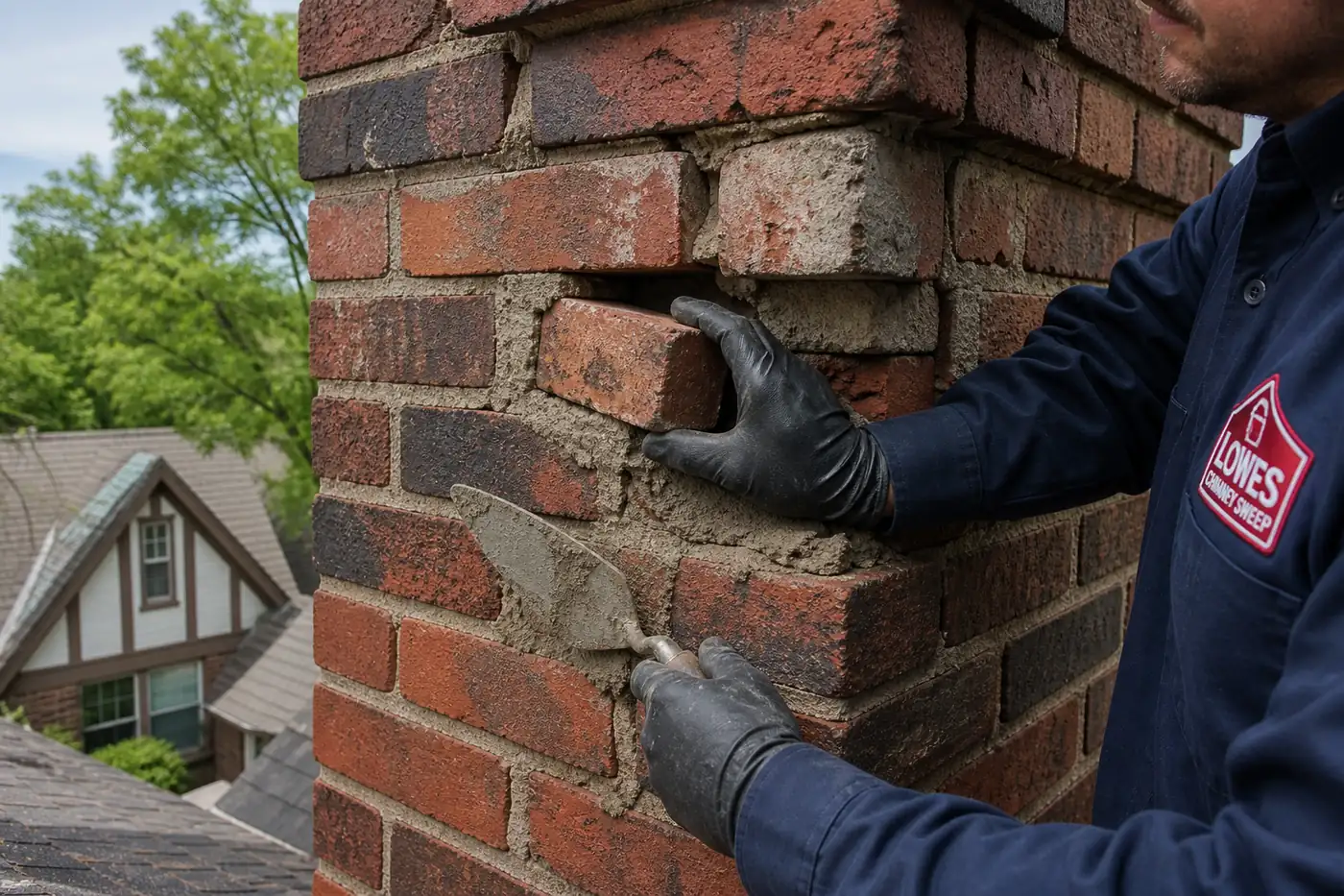 Lowes Chimney Sweep service illustration for Chimney Masonry & Brick Repair Cost in Dallas in a Dallas Fort Worth home