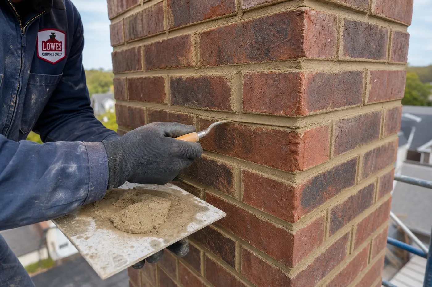 Lowes Chimney Sweep service illustration for Chimney Tuckpointing Cost in Dallas in a Dallas Fort Worth home