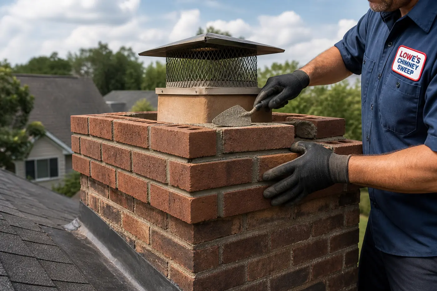 Lowes Chimney Sweep service illustration for Chimney Rebuild Cost in Dallas: Partial vs. Full in a Dallas Fort Worth home