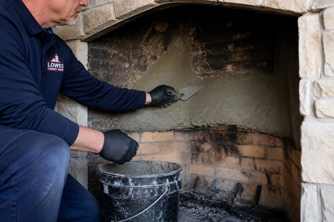 Lowes Chimney Sweep service illustration for Smoke Chamber Repair Cost in Dallas in a Dallas Fort Worth home