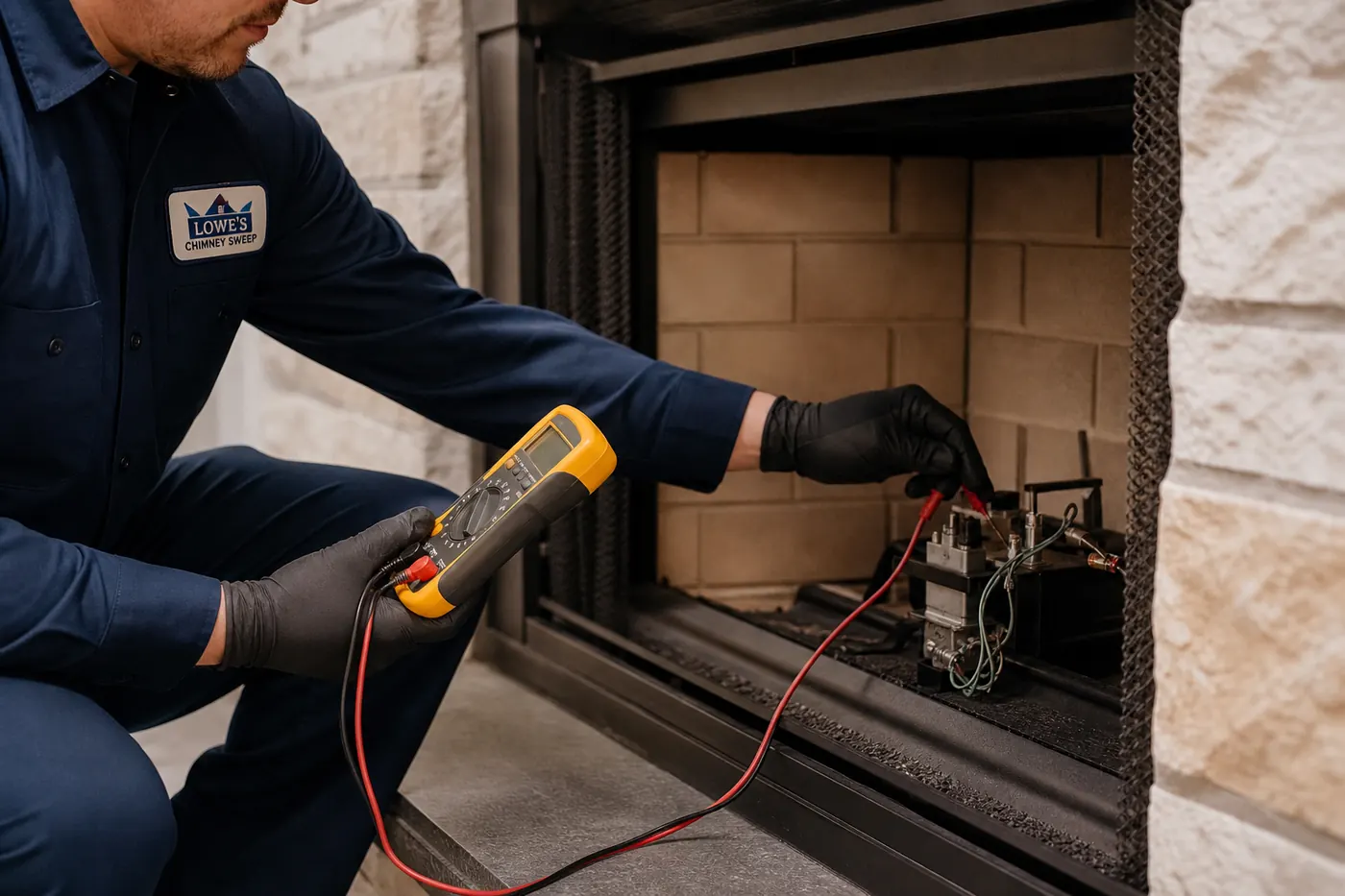 Lowes Chimney Sweep service illustration for Gas Fireplace Repair Cost in Dallas in a Dallas Fort Worth home