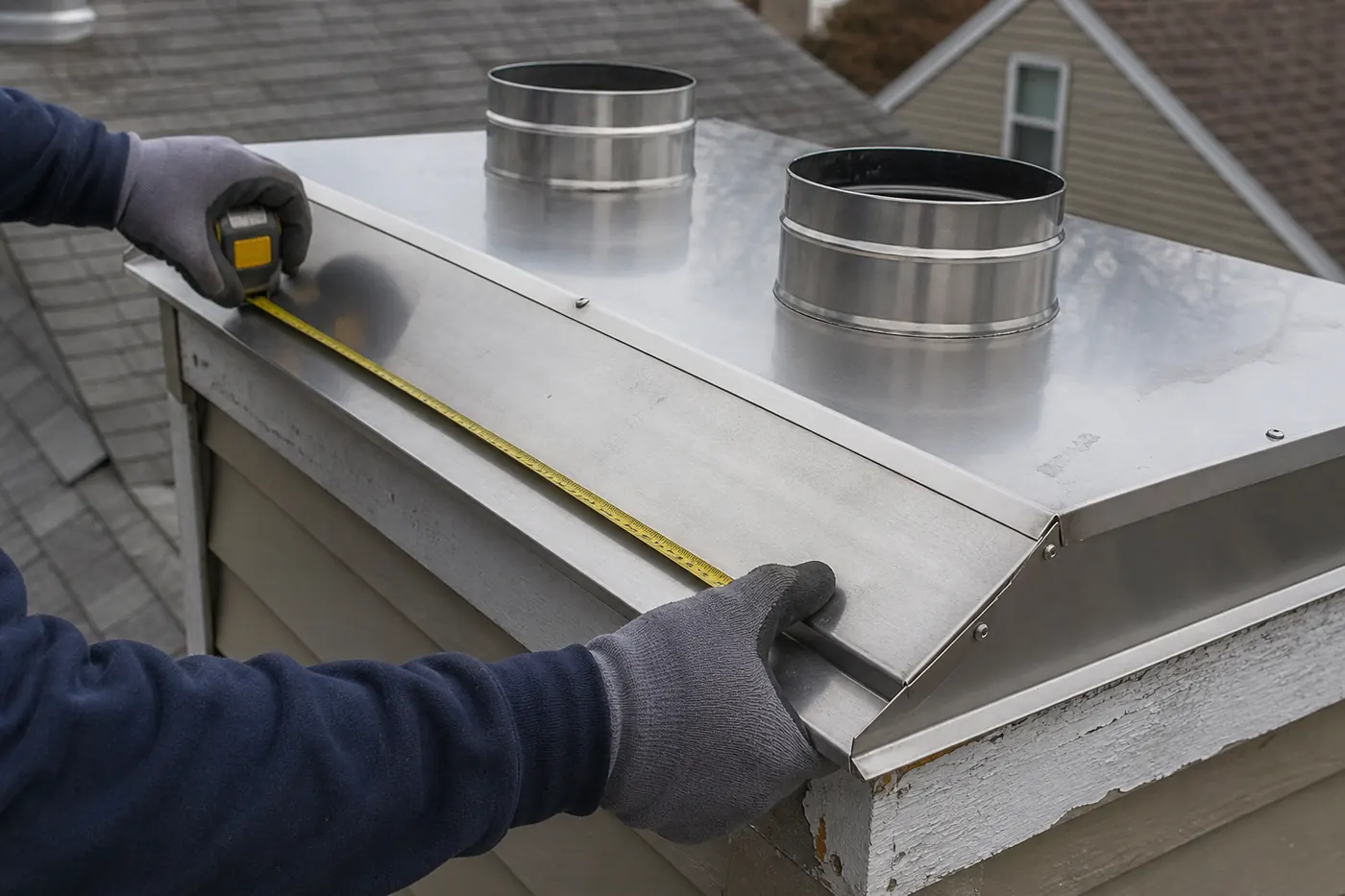 Chimney chase cover replacement in Dallas–Fort Worth, TX by the Lowes Chimney Sweep crew