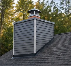 Chimney chase repair with siding panels