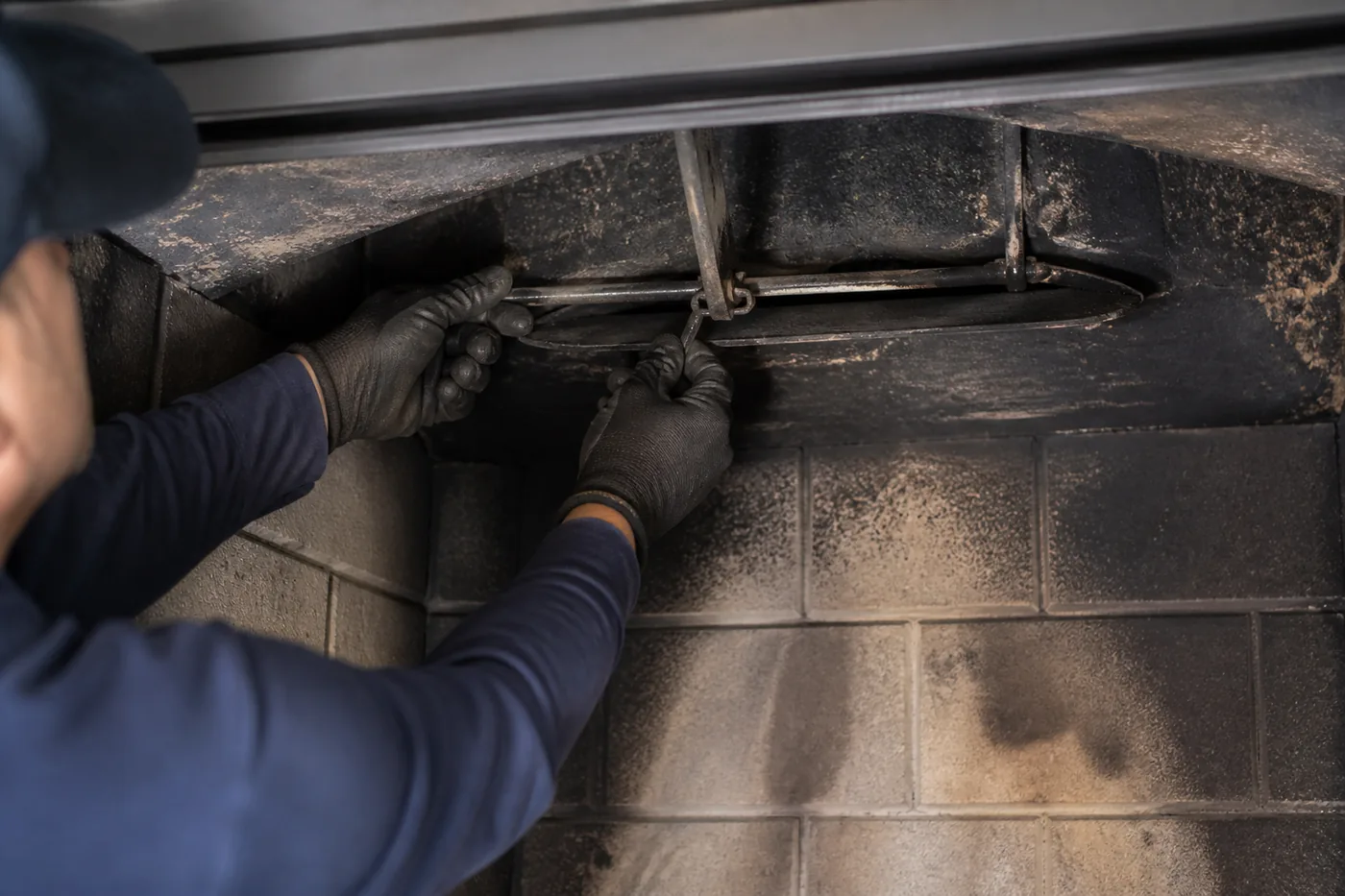 Chimney damper repair in Dallas-Fort Worth, TX by the Lowes Chimney Sweep crew