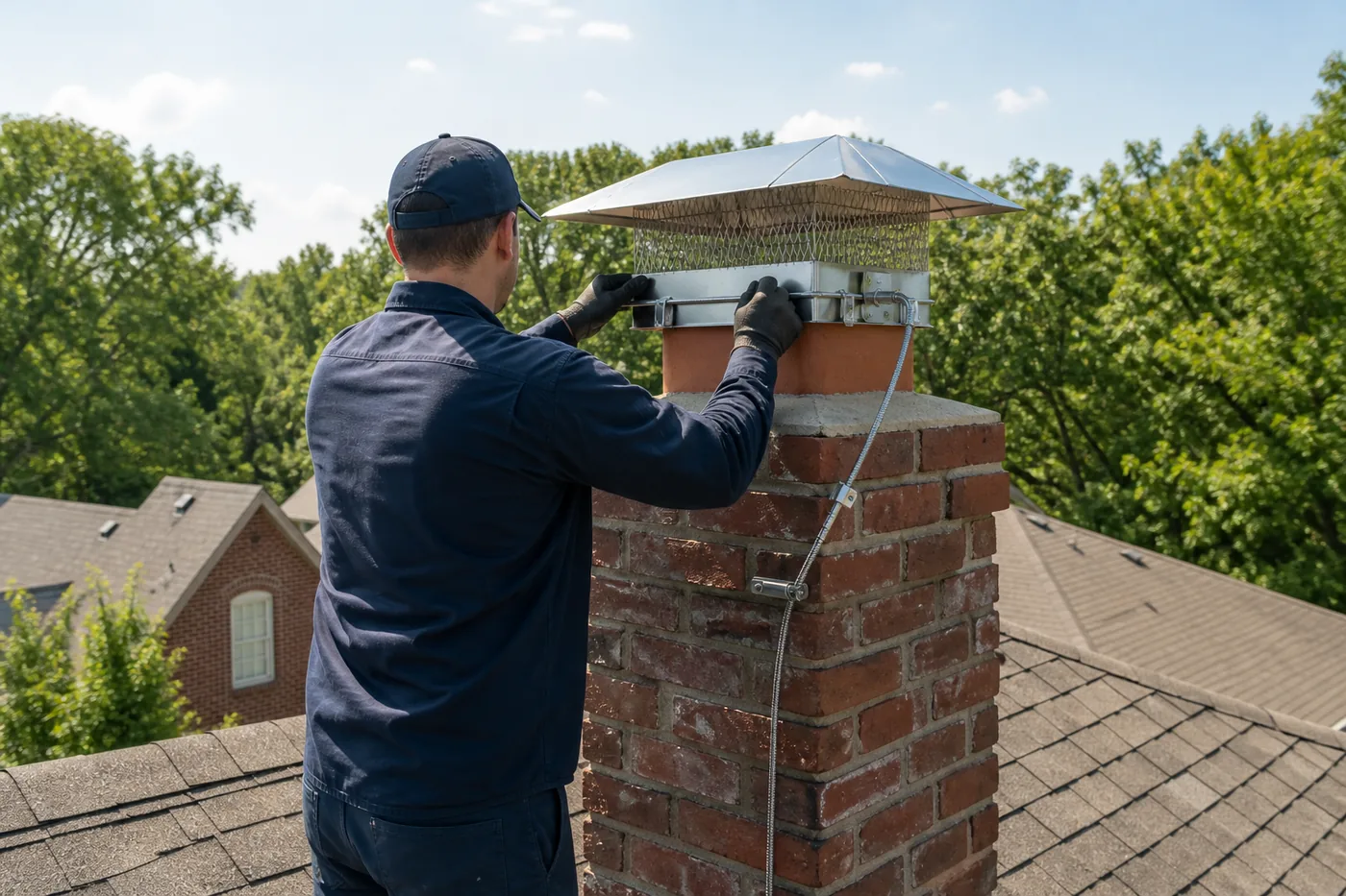 Chimney downdraft repair in Dallas–Fort Worth, TX by the Lowes Chimney Sweep crew