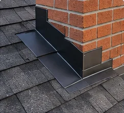 Chimney flashing repair with metal flashing