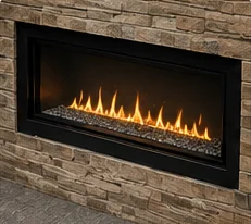 Gas fireplace installation
