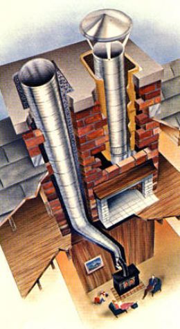 Technician examining a chimney flue liner with a camera in a DFW home