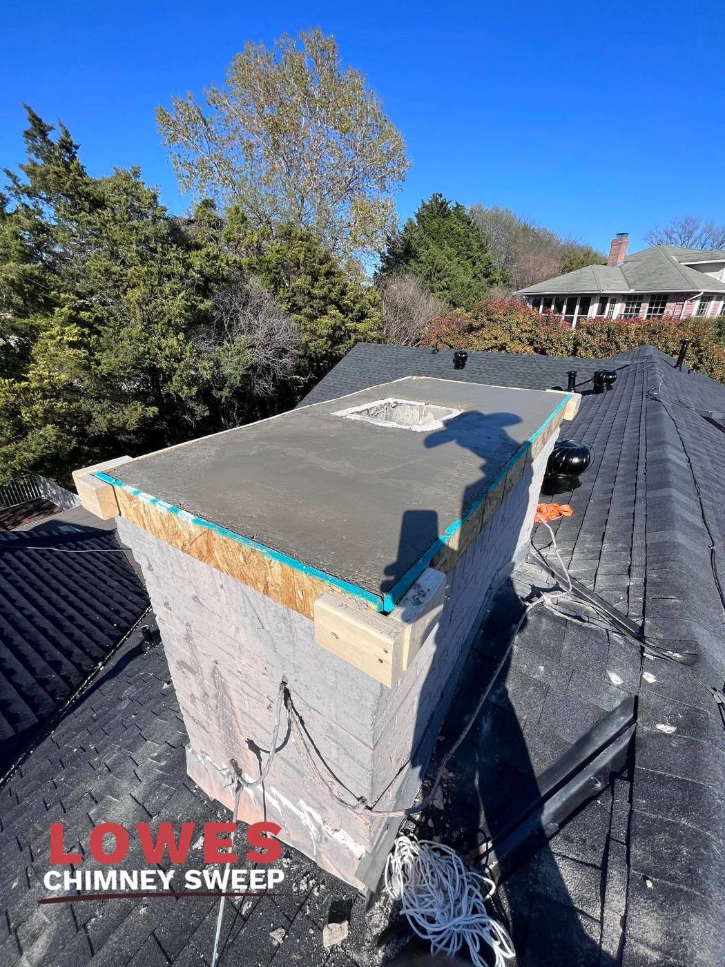 Crown repaired and sealed with a flexible, weather-rated coating