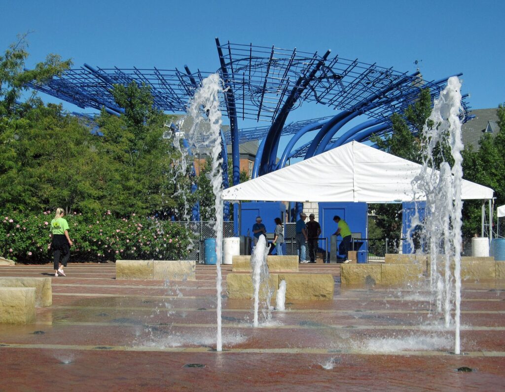 Addison Circle fountains in Addison, Texas