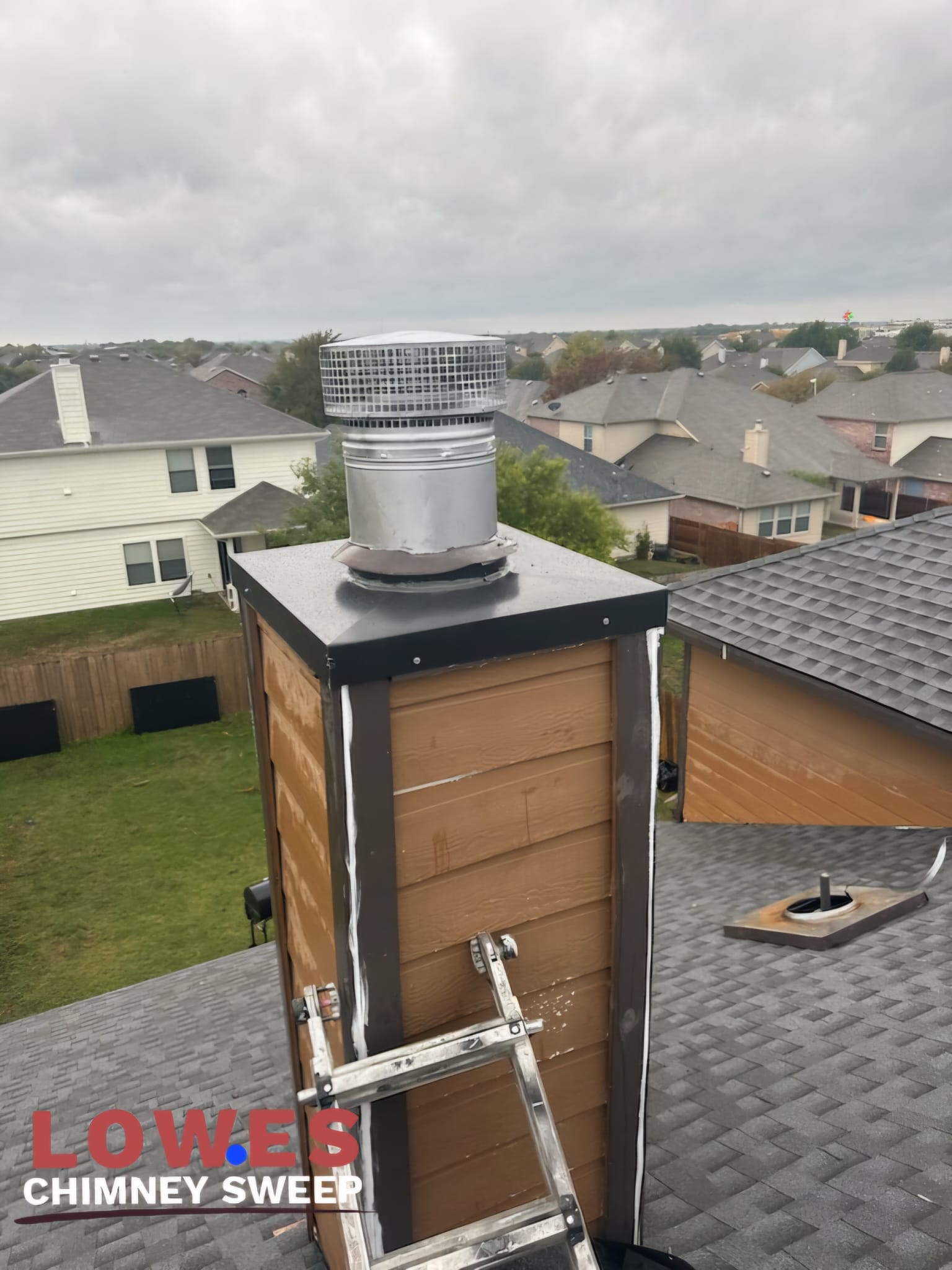 Chimney flue before custom cap fabrication and fitting
