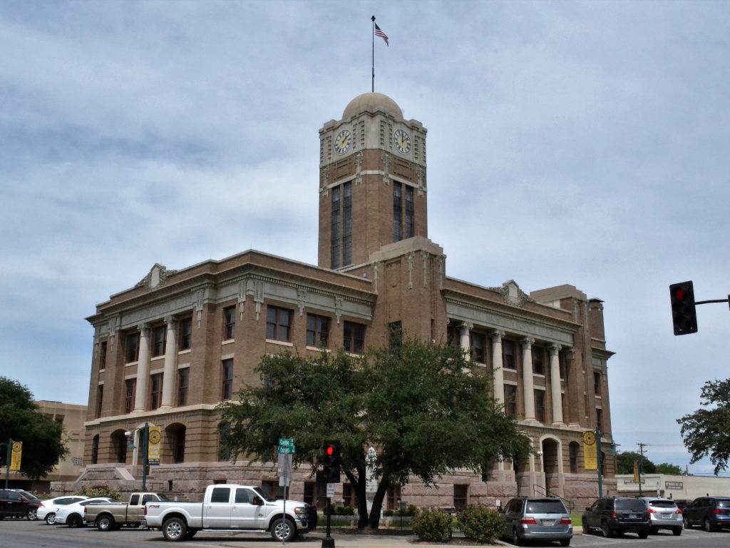 The 1913 Johnson County Courthouse in downtown Cleburne, Texas
