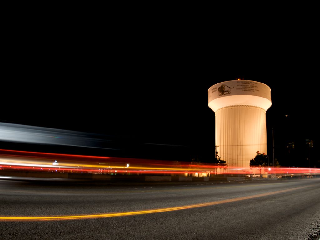 Haltom Road at night in Haltom City, Texas
